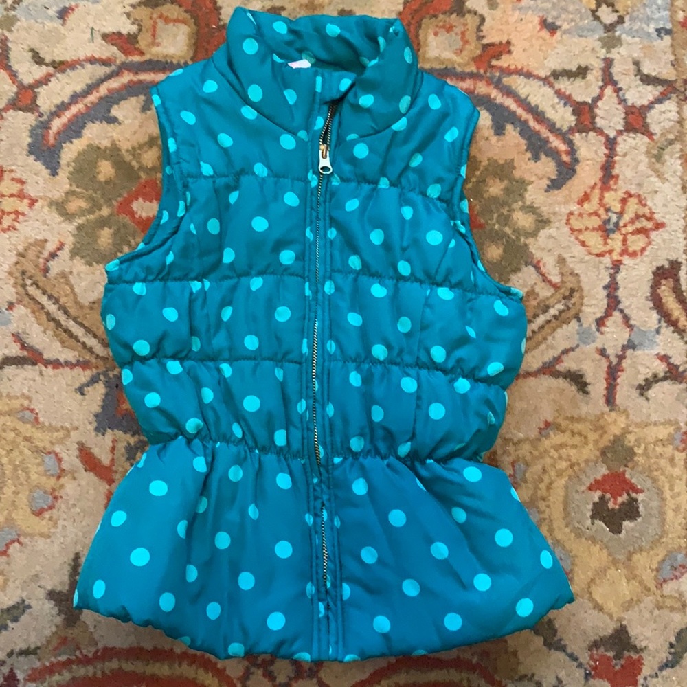 Circo medium teal and aqua polka dot vest
